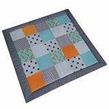 Krabbeldecke mit Namen Babydecke Patchworkdecke Grau Mint Orange Babydecke Patchwork