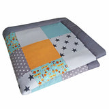 Krabbeldecke mit Namen Babydecke Patchworkdecke Grau Mint Orange Babydecke Patchwork