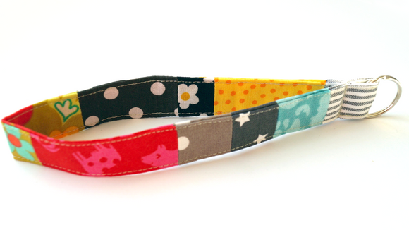 Schlüsselanhänger, Schlüsselband, Patchwork