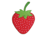 Erdbeere Aufnäher, Applikation - Vier Größen