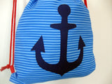 Turnbeutel großer Anker, Rucksack, gefüttert