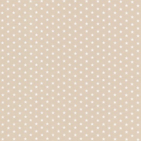Carrie  Baumwolle Webware, Taupe weiße Sterne