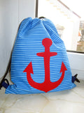 Turnbeutel großer Anker, Rucksack, gefüttert