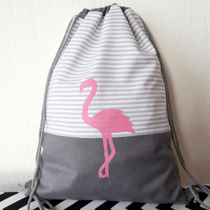 Turnbeutel Flamingo, Rucksack, gefüttert