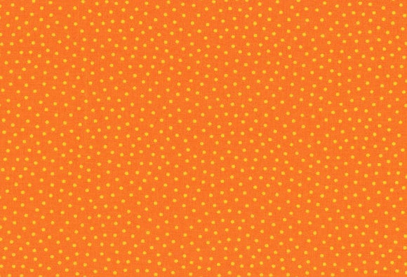 Westfalenstoffe   Junge Linie, orange kleine gelbe Punkte Webware Baumwolle
