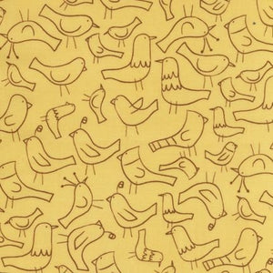 Kaufman braune Vögelchen auf beige 0,50 m