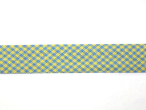 1m Schrägband Vichykaro blau-gelb Westfalen