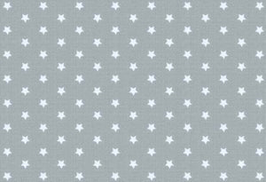 Westfalenstoffe grau weiße Sterne 0,5m Lyon, Webware Baumwolle
