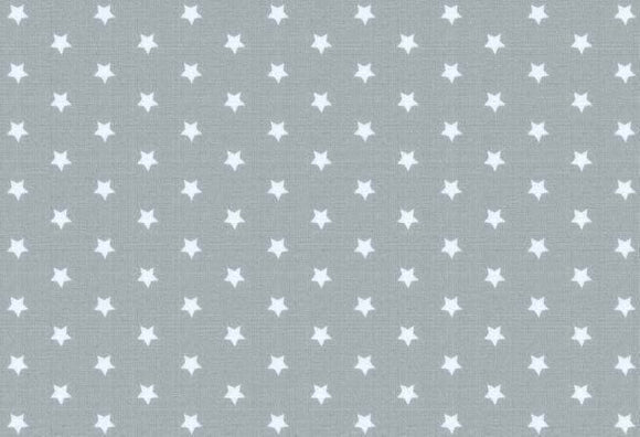 Westfalenstoffe grau weiße Sterne 0,5m Lyon, Webware Baumwolle