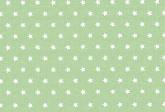Westfalenstoffe hellgrün weiße Sterne 0,5m Capri Webware Baumwolle