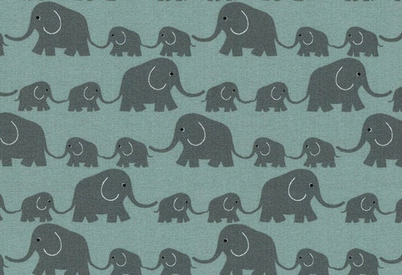 Westfalenstoffe Elefanten Schilfgrün 0,5m Junge Linie Webware Baumwolle