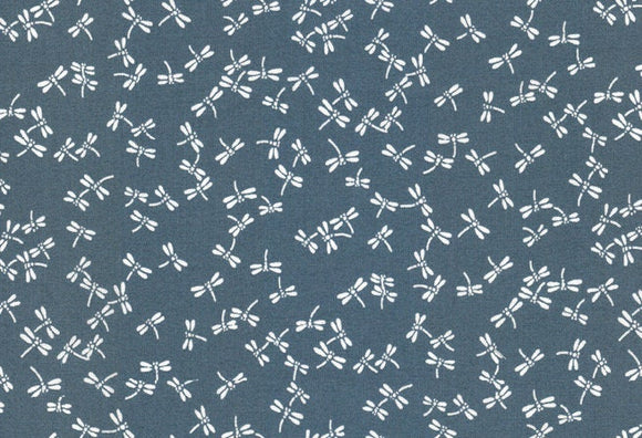 Westfalenstoffe Kyoto Libellen graublau 0,5m Baumwolle Webware