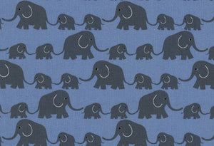Westfalenstoffe Elefanten blau 0,5m Junge Linie Webware Baumwolle