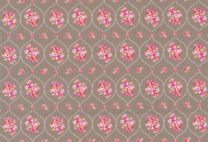 Westfalenstoffe Bio Baumwolle kbA prinzessin Blümchen auf taupe, Webware Baumwolle