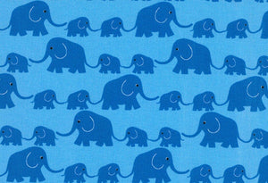 Westfalenstoffe Bio Baumwolle kbA Junge Elefanten blau  Baumwolle Webware
