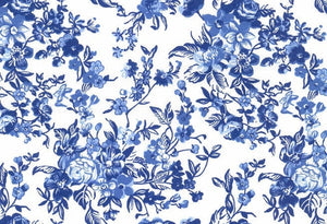 Westfalenstoffe Delft Blumen blau weiß, Webware Baumwolle