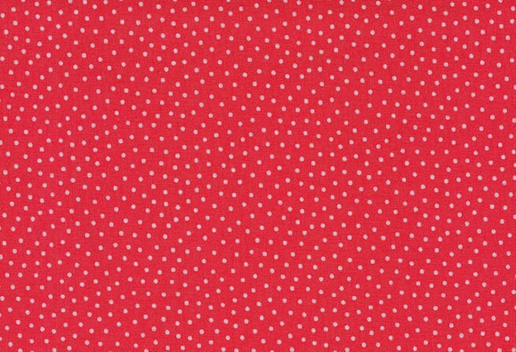 Westfalenstoffe rot kleine rosa Punkte Junge Linie, Webware Baumwolle