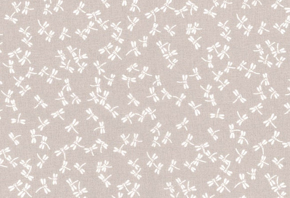 Westfalenstoffe Kyoto Libellen sand-weiß 0,5m Baumwolle Webware