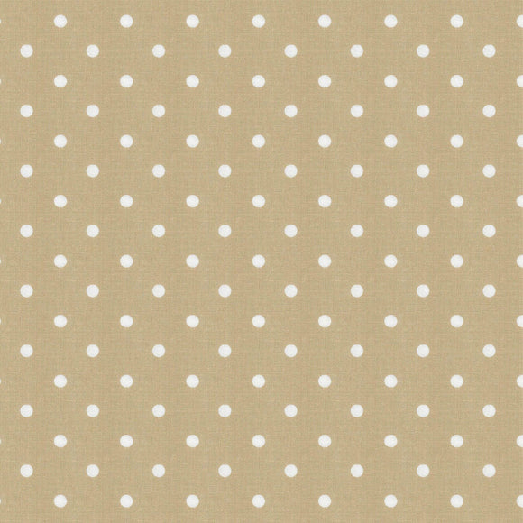 Westfalenstoffe beige weiße Punkte Lyon Webware Baumwolle